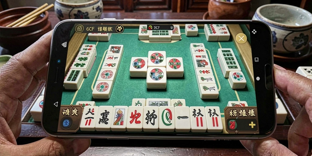 Tampilan gameplay menarik dari 6CF yang menampilkan Mahjong.