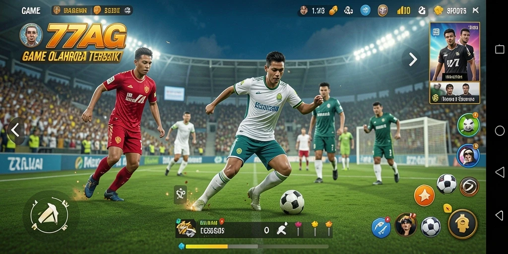 Tampilan gameplay seru di 77AG dengan berbagai mode olahraga.
