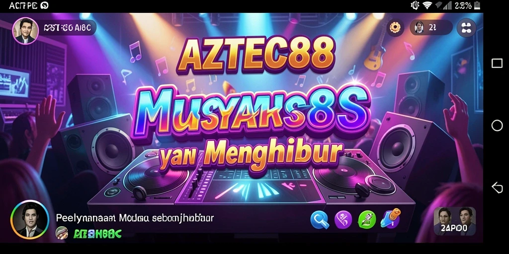 Screenshot gameplay AZTEC88 yang menampilkan tantangan musik seru.