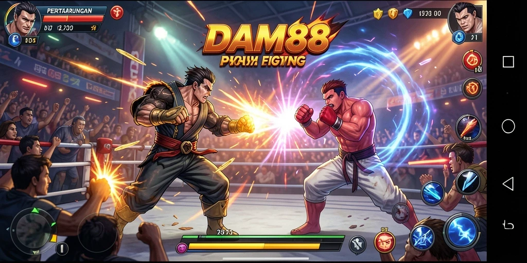 Screenshot gameplay DAM88 menampilkan karakter bertarung dengan dinamis.