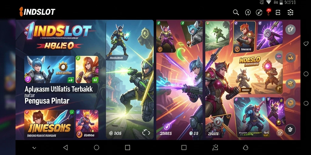 Screenshot utama INDSLOT menampilkan antarmuka aplikasi yang menarik dan fungsional.