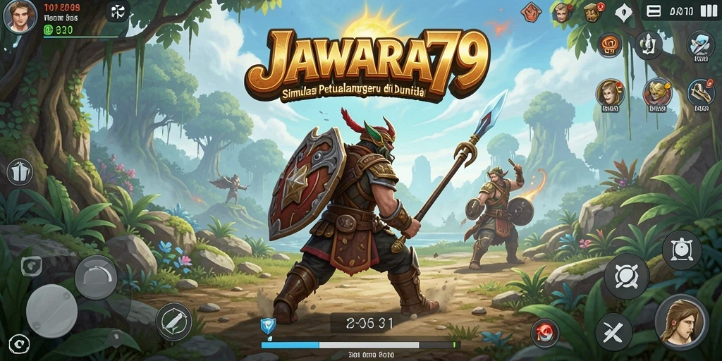 Tampilan gameplay JAWARA79 yang menampilkan petualangan seru di dunia virtual.