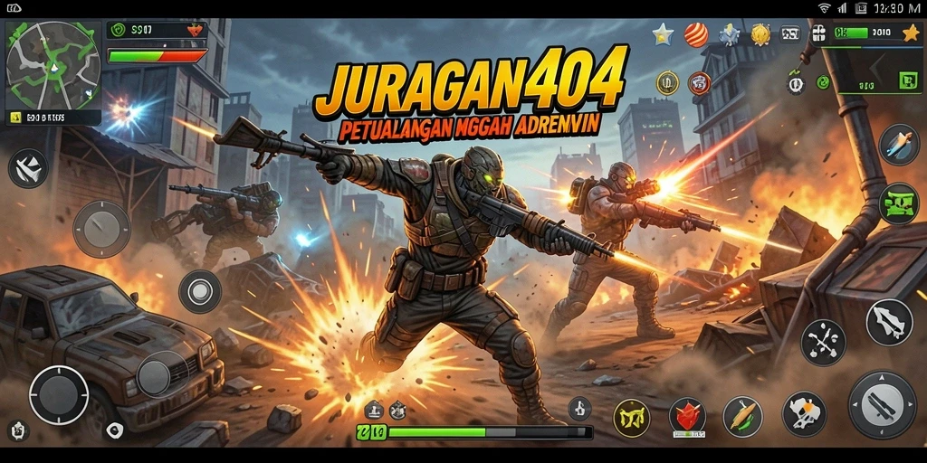 Tampilan gameplay JURAGAN404 yang penuh aksi dan tantangan.