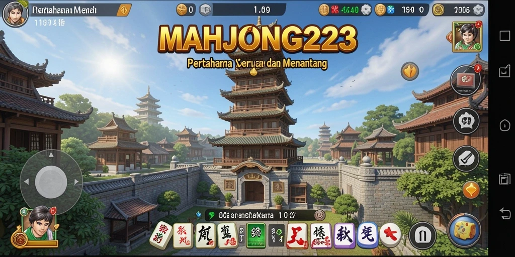 Tampilan menarik dari gameplay Tower Defense MAHJONG222.