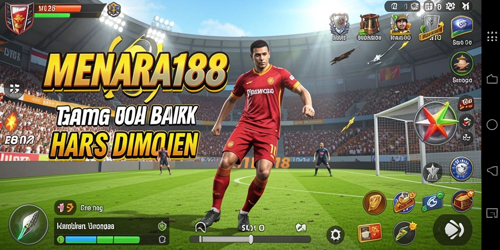 Tampilan menarik dari gameplay olahraga yang menegangkan.