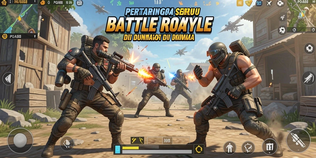 Screenshot POA88 menampilkan aksi seru dalam Battle Royale.