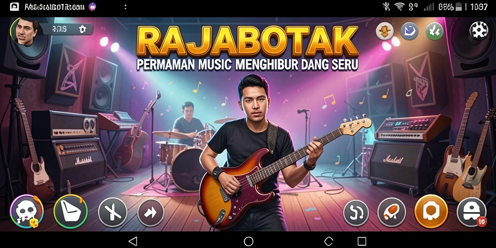 Screenshot RAJABOTAK menampilkan gameplay seru dalam permainan musik.