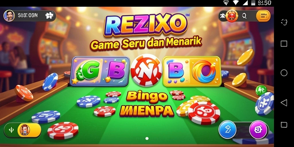 Screenshot utama REZIXO menampilkan pengalaman bermain Bingo yang seru.