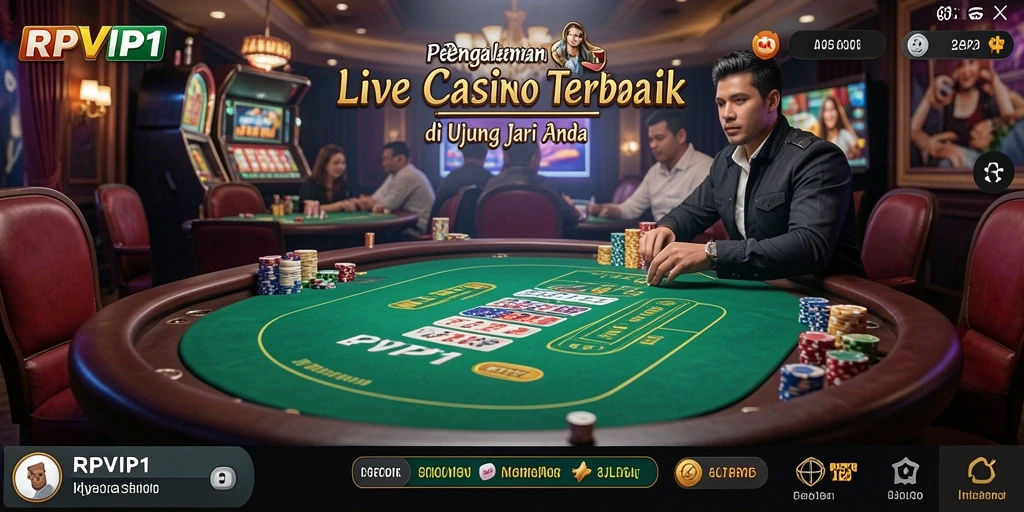 Tampilan gameplay Live Casino yang mendebarkan dan interaktif di RPVIP1.