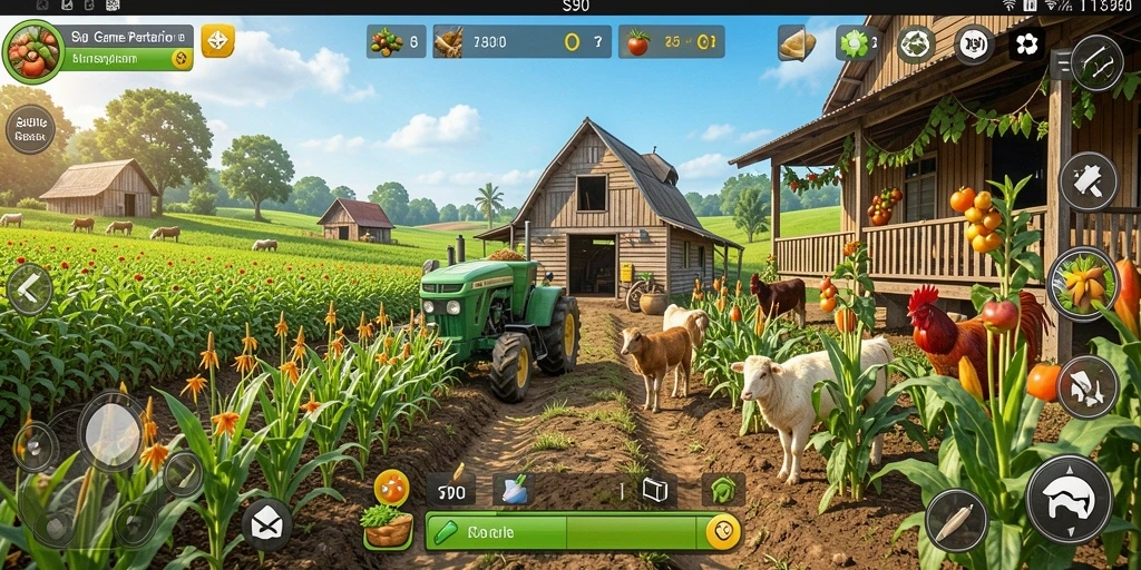 Tangkapan layar gameplay S80 yang menyoroti suasana pertanian yang realistis.