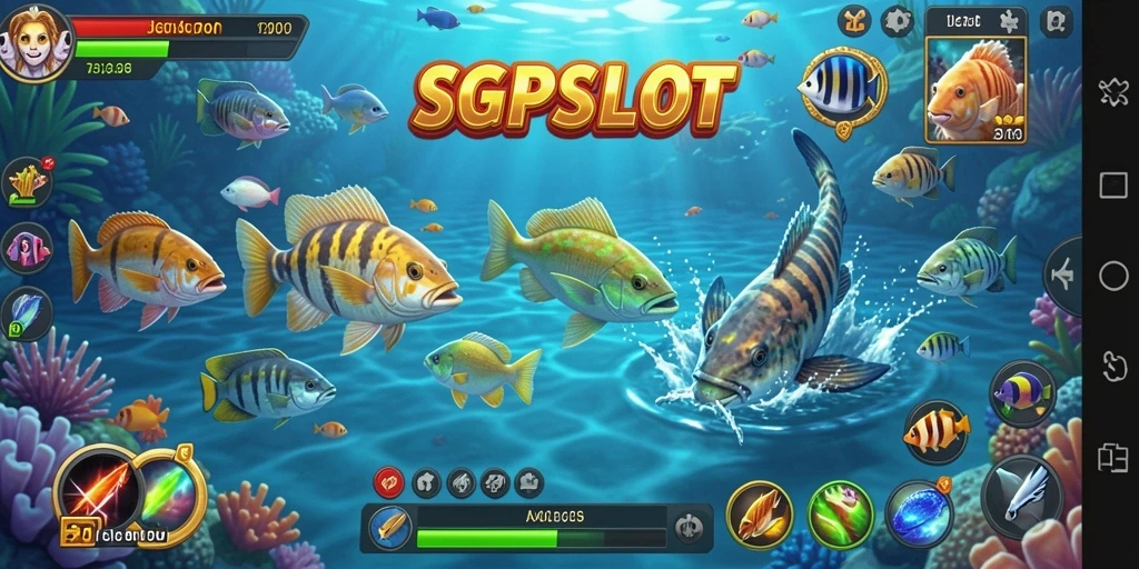 Tampilan gameplay SGPSLOT yang menarik saat menangkap ikan.