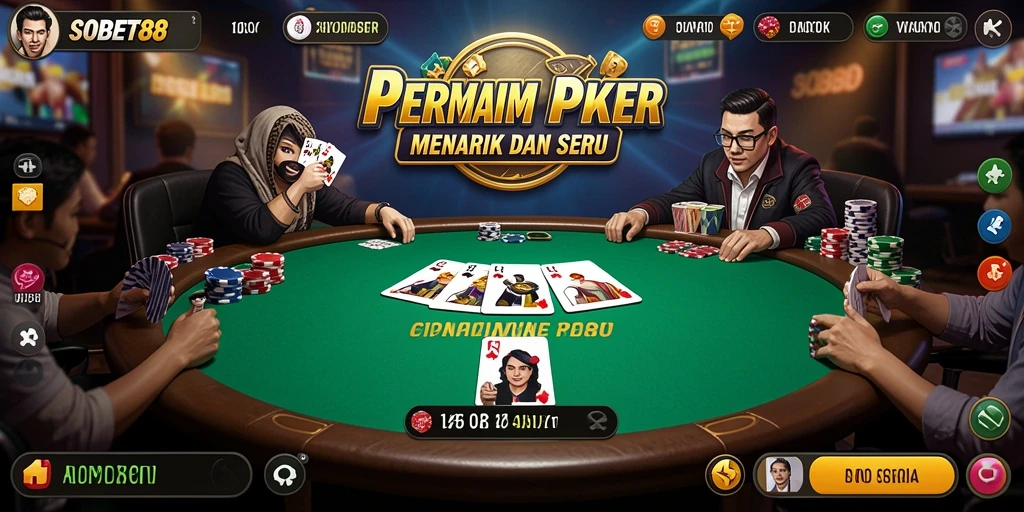 Tampilan menarik dari gameplay Poker yang menegangkan.