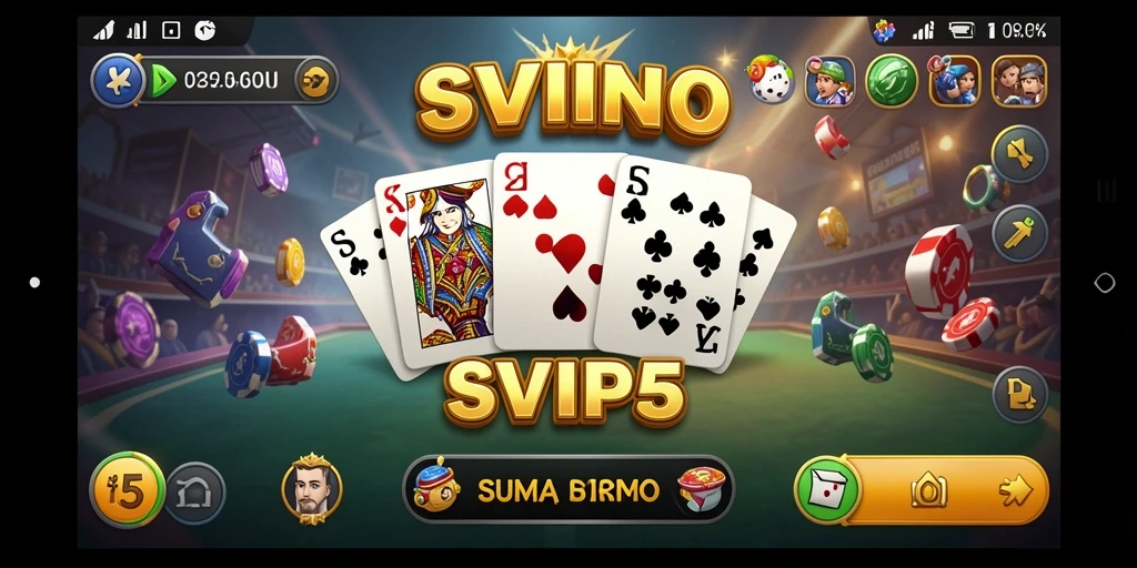 Screenshot gameplay SVIP5 yang menunjukkan serunya bermain Domino.