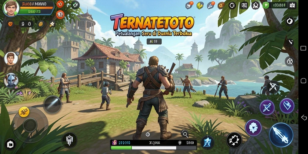 Screenshot gameplay TERNATETOTO yang menampilkan eksplorasi dunia terbuka.