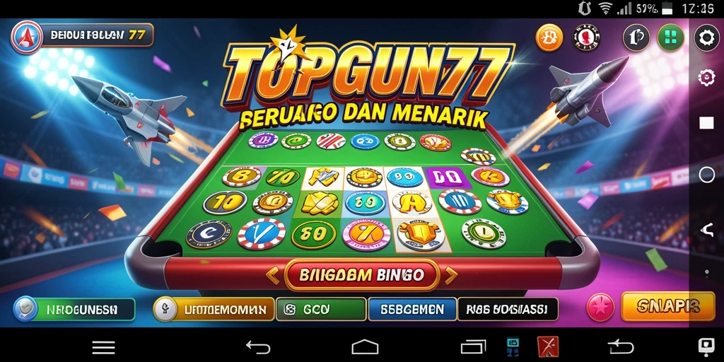 Tampilan screenshot gameplay Bingo yang seru di TOPGUN77.