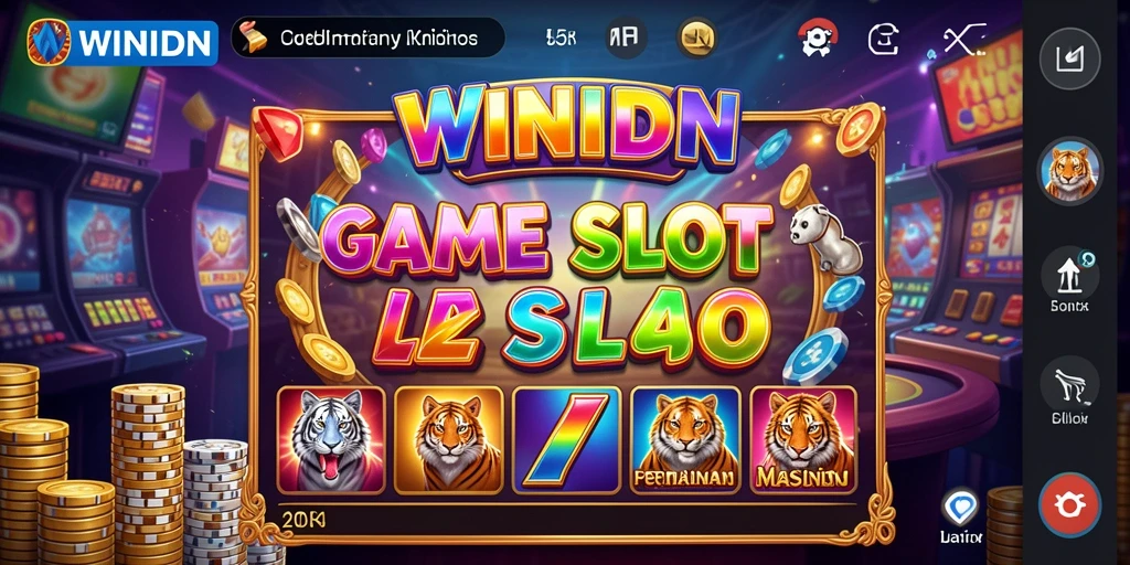 Screenshot permainan WINIDN menampilkan gulungan slot yang menarik.