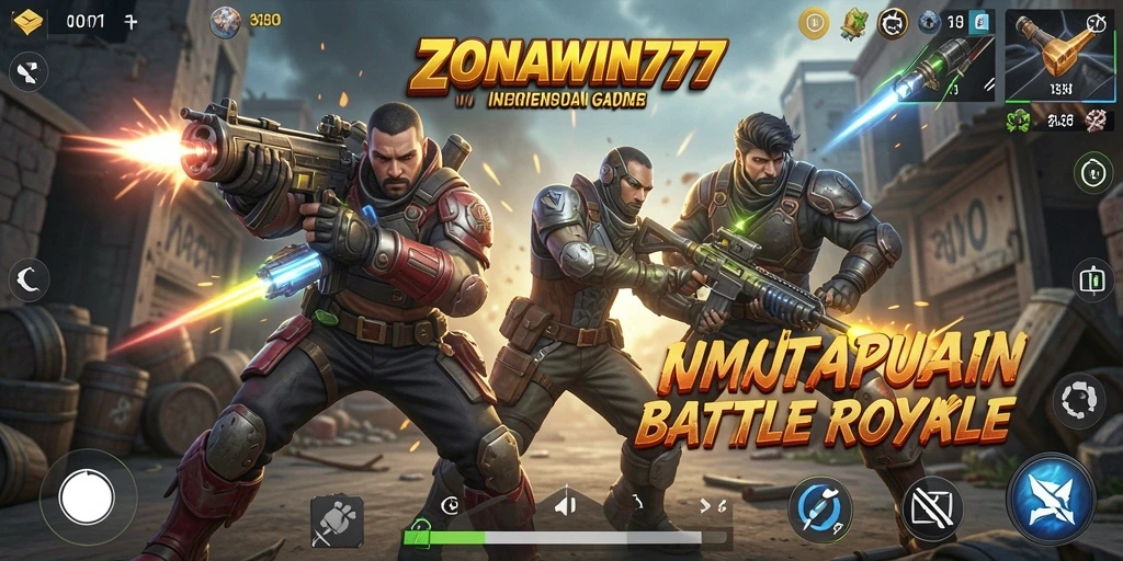 Tampilan seru gameplay Battle Royale dalam ZONAWIN777.